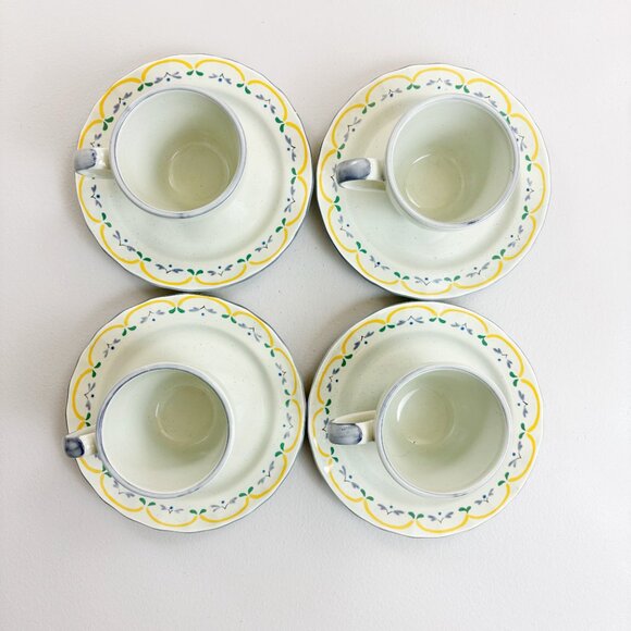 THE HALDON GROUP Normandie Cup & Saucer Set Of 4 VTG 1980 Walking Cottage Scene - Picture 11 of 16